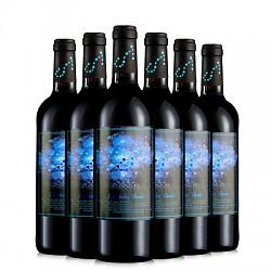 法国原瓶进口 梦诺蓝色星空干红葡萄酒750ml*6