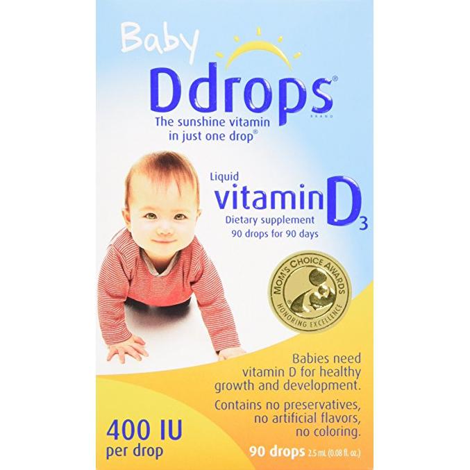 Ddrops Baby Vitamin D3 婴儿维生素D3滴剂 （400 IU，90天量）
