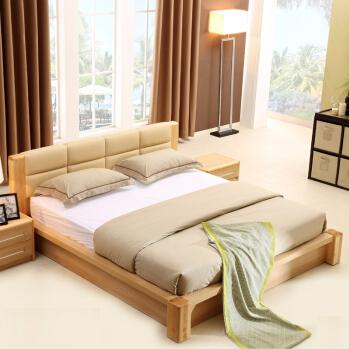 A家家具 北欧软包储物实木床 1.5米床款