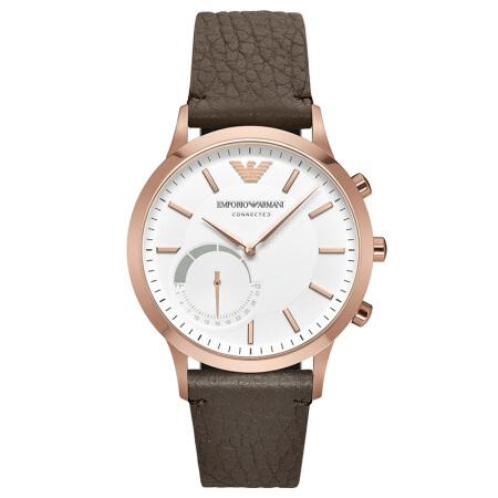 ￼ 阿玛尼(Emporio Armani) 深棕色 皮革表带 智能手表 手表 watch 运动手表 时尚手表ART3002