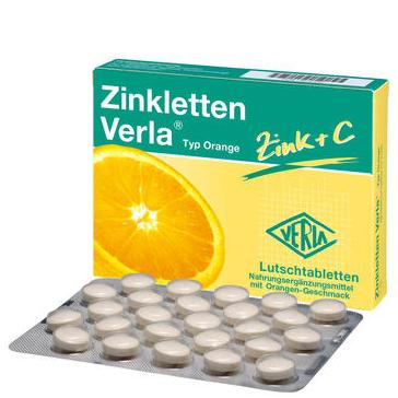 Zinkletten Verla 补锌+橙味维C含片 100片