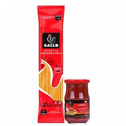 【京东超市】西班牙进口 公鸡（GALLO） 乐享装意面酱组合（直条形意面+红辣椒意粉酱）450g *2件