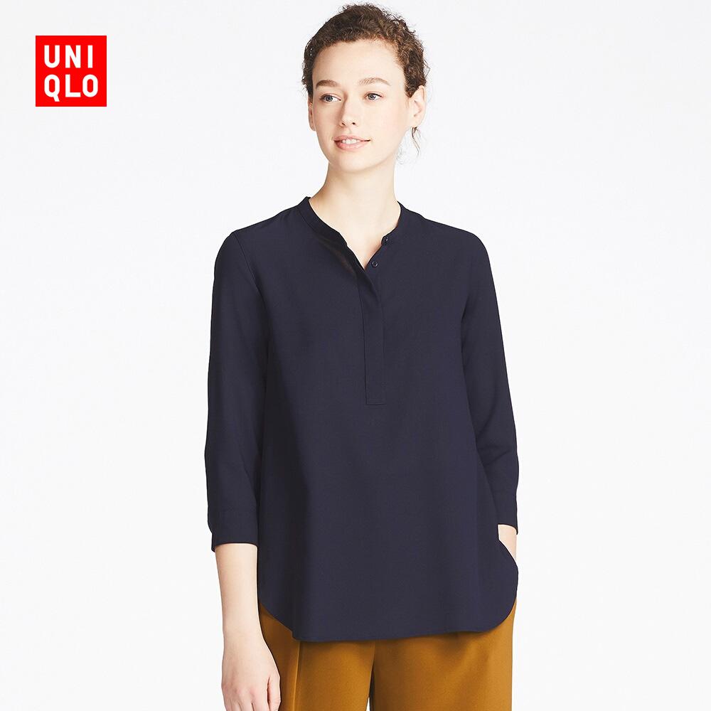 UNIQLO女装 花式立领衬衫(7分袖)