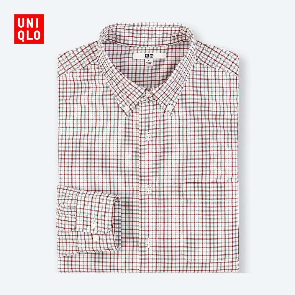 UNIQLO优衣库 优质长绒棉格子衬衫