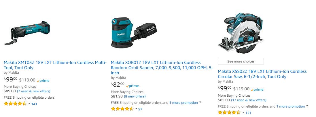 美国亚马逊 Makita Day Deals 精选电动工具促销