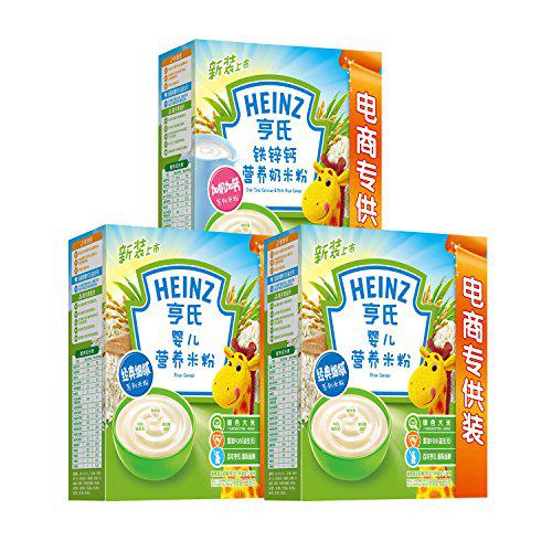 Heinz 亨氏 铁锌钙营养奶米粉325g+亨氏婴儿营养米粉325g*2 *3组