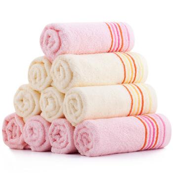 SANLI 三利 素雅缎档毛巾 10条装 赠一条大浴巾