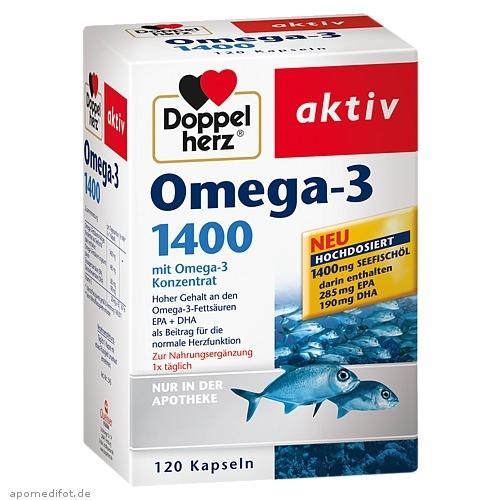 凑单品：Doppelherz 双心 Omega-3 深海鱼油 1400mg 胶囊 120粒