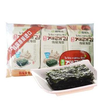 韩国进口 韩味来 传统海苔4g*9袋
