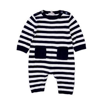 Z-PARIS 儿童条纹长袖长裤连体衣0-12个月