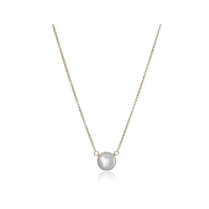 Dogeared Pearls系列 珍珠925银镀金项链/锁骨链金色 18'' *2件
