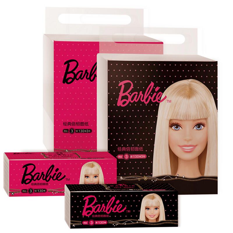 芭比 Barbie 经典倍韧系列3层130抽3包*2件