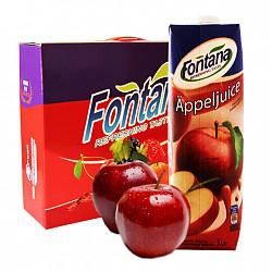 【京东超市】塞浦路斯进口 芳塔娜（Fontana）苹果汁1L*4瓶 整箱