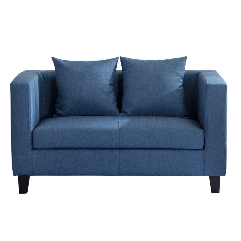 一米色彩 休闲布艺双人位沙发 孔雀蓝