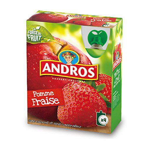 Andros 爱果士 草莓果泥 90g*4袋装  *5件