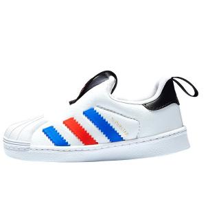 adidas kids 阿迪达斯 男婴秋冬童白色三叶草-经典鞋 BY9937 白色/蓝色/橙色（18个月-4岁