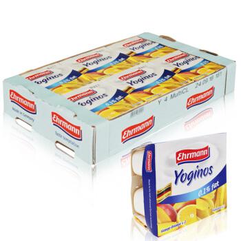 Ehrmann 爱尔曼 低脂香蕉/低脂芒果橙酸奶 100g*24盒 *4件