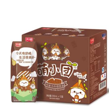 光明 萌小团巧克力牛奶饮品 200ml*12礼盒装