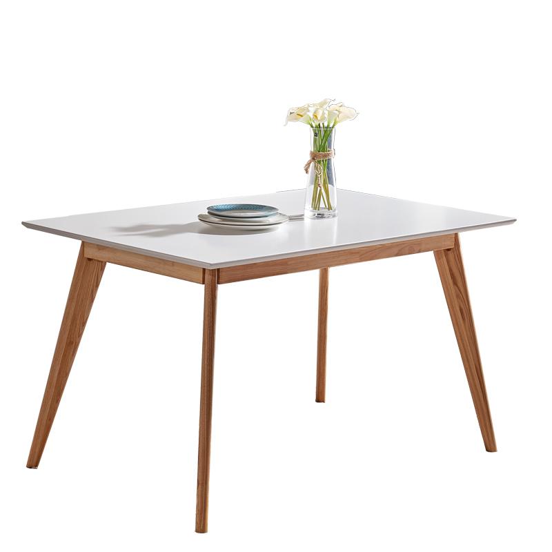 香河家具 北欧简约方形可伸缩实木餐桌(120-160cm)