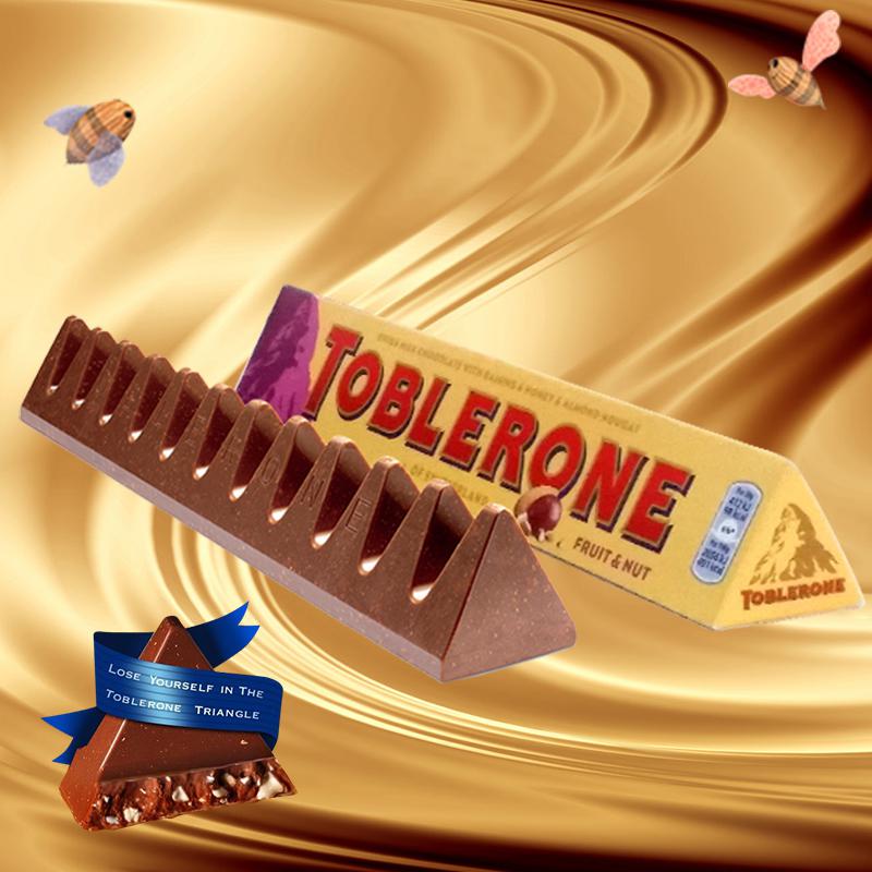 TOBLERONE 瑞士三角 葡萄干巧克力蜂蜜巴旦木糖100g *6件