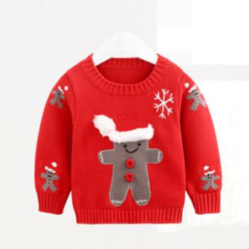 圣诞快乐：齐齐熊 宝宝圣诞快乐红色圆领毛衣