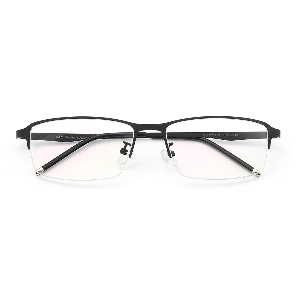 HAN 不锈钢 近视眼镜架HD49321+1.60防蓝光非球面树脂镜片