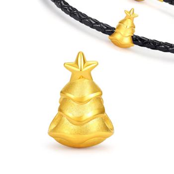 圣诞快乐：周大福 星星圣诞树黄金转运珠吊坠