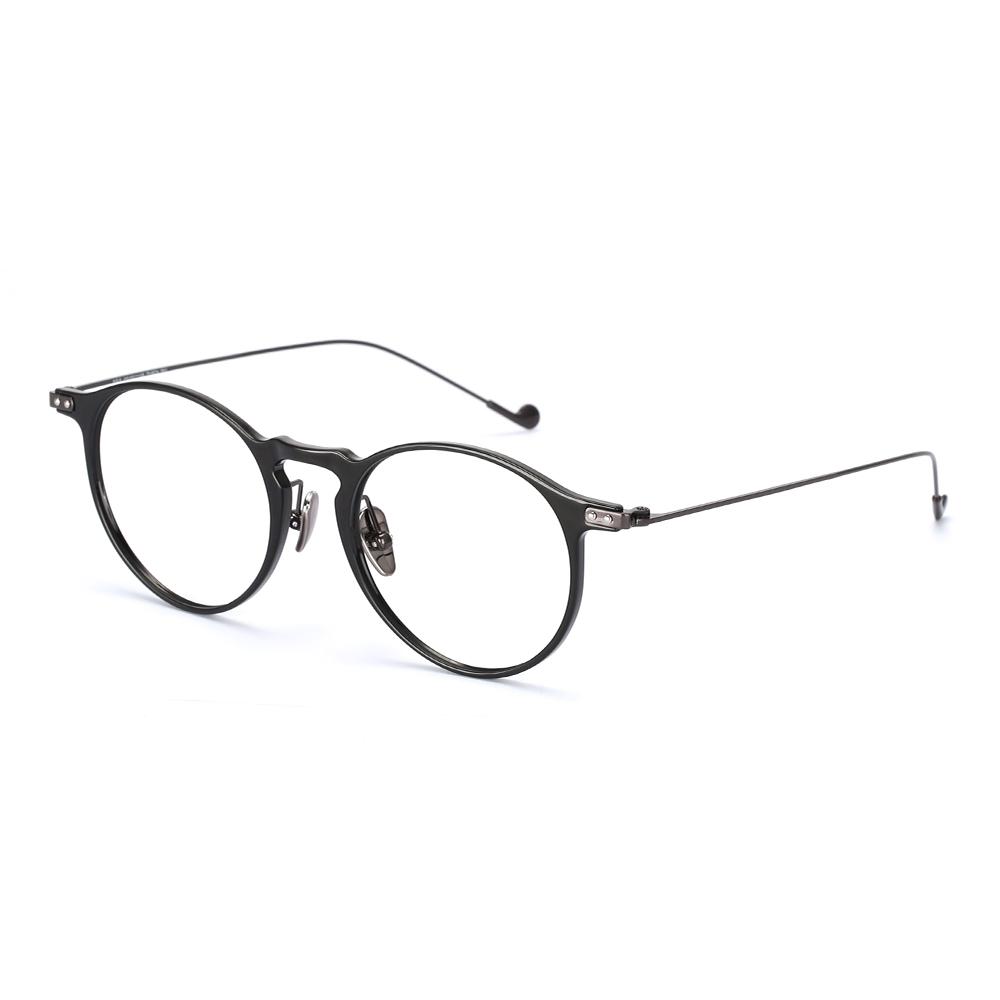 HAN HN41046M 不锈钢 光学眼镜架+1.56全天候防蓝光非球面树脂镜片
