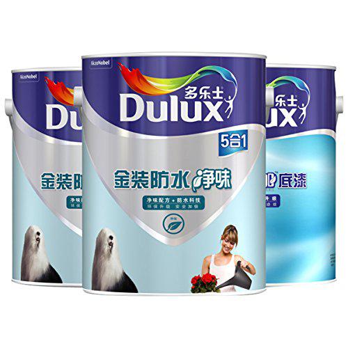 Dulux 多乐士 金装防水净味五合一墙面漆套装 A897 面漆 5L*2罐+A914 底漆 5L