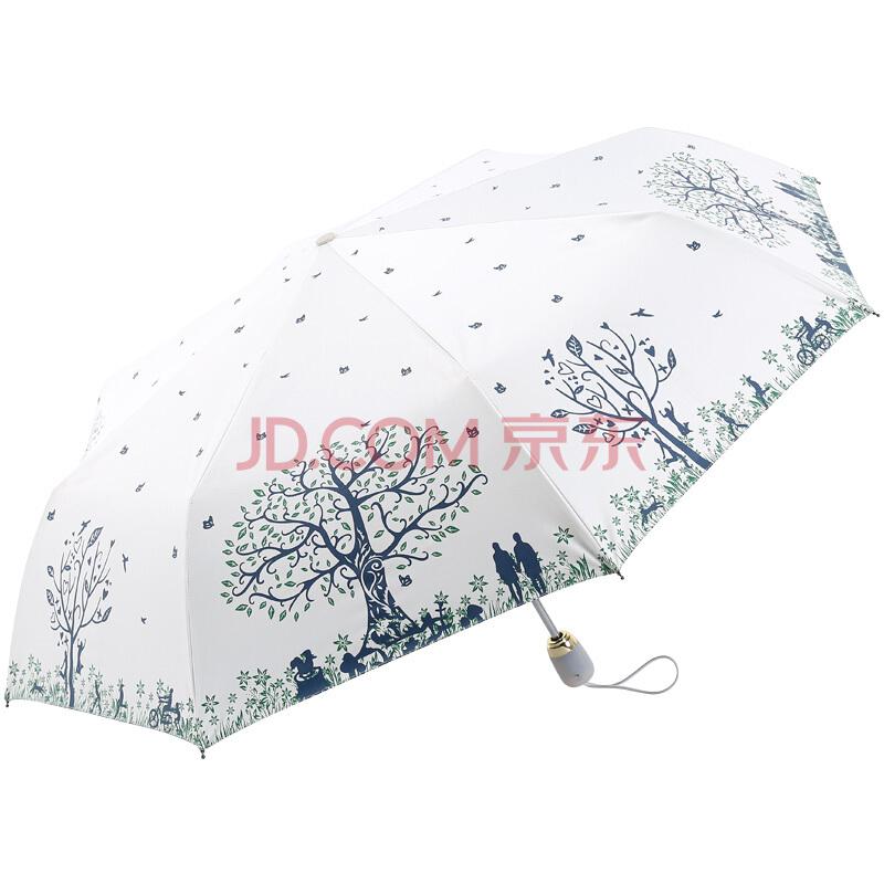 美度MAYDU全自动三折遮阳伞创意女士折叠晴雨伞M3329白色22.43元