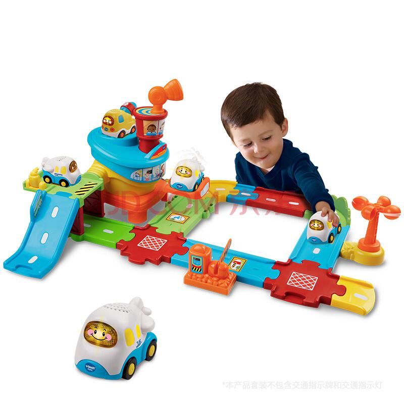伟易达Vtech 神奇轨道车飞机场 音乐小飞机轨道车儿童益智玩具