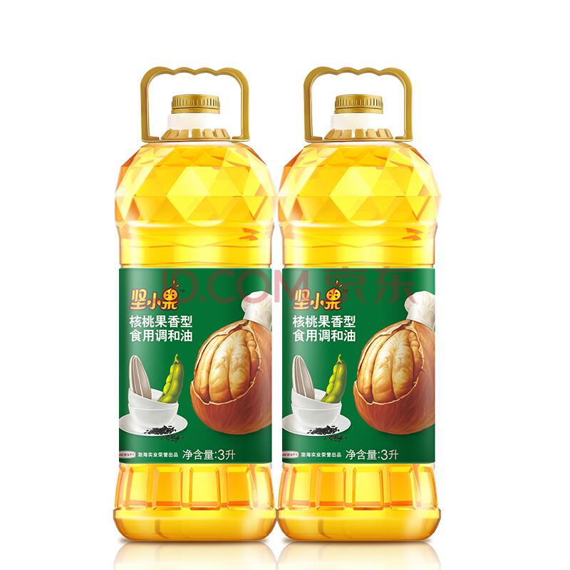 坚小果食用油核桃果香型食用调和油3L坚果植物油56.8元，可199-100