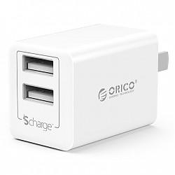 奥睿科 (ORICO）WHA-2U 2口USB充电器/多口充电器/充电头 单口2.4A 适用于苹果安卓手机平板 白色