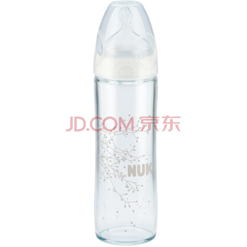 NUK 纤巧宽口系列耐高温玻璃彩色奶瓶 240ml *3件