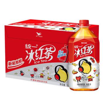 【京东超市】统一 冰红茶 1升*8瓶 整箱装 柠檬调味茶饮料