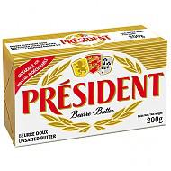 限PLUS会员：PRESIDENT 总统 发酵型动物淡味黄油块 200g