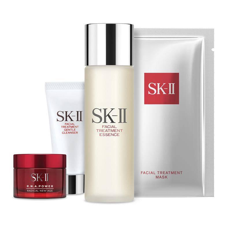 SK-II 限量护肤四件套装（神仙水75ML+洁面霜20G+肌源修护面霜15G+面膜1片）