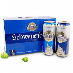 【京东超市】德国原装进口 天鹅城堡（ Schwanenbrau ）小麦啤酒 500ml*8听 尝鲜随心礼盒装