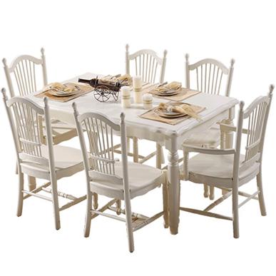 拉斐曼尼 HT001 实木餐桌椅组合 (一桌六椅 1.35米木餐桌)