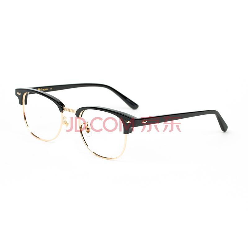 木九十 FM1600026C01 复古铆钉造型半框眼镜框 男女潮款眼镜架 黑色220元