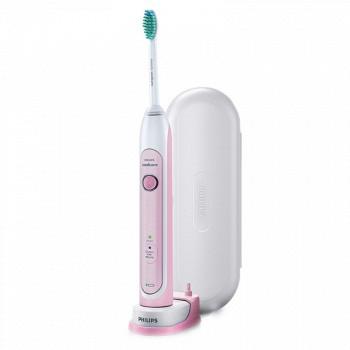 飞利浦(Philips) 电动牙刷HX6761 亮白型成人充电式声波震动牙刷待旅行盒 粉色