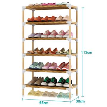 家时光 简易六层实木鞋柜