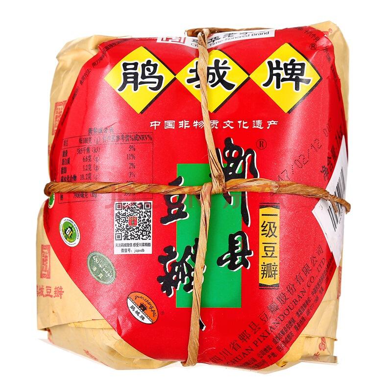 【京东超市】中华老字号 四川特产 鹃城牌 郫县豆瓣酱传统纸袋装1kg