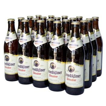 【京东超市】德国进口 百帝王 （Benediktiner）小麦啤酒 500ml*20瓶 整箱装