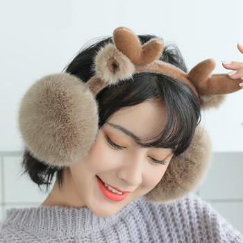 圣诞快乐：冬季卡通鹿精灵保暖耳罩