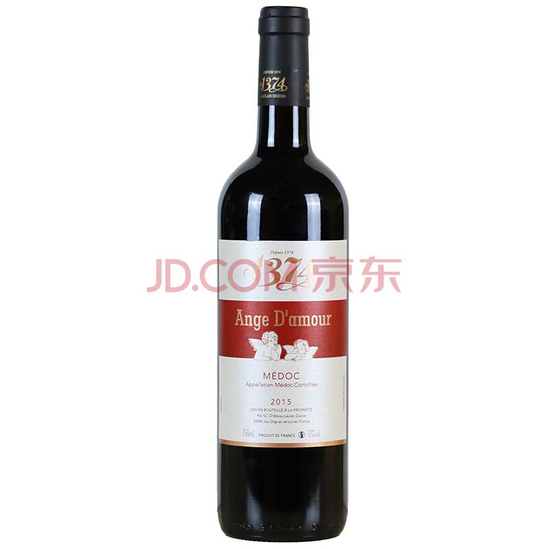 法国进口红酒 波尔多梅多克AOC级 乐朗1374爱神 干红葡萄酒 2015年 750ml
