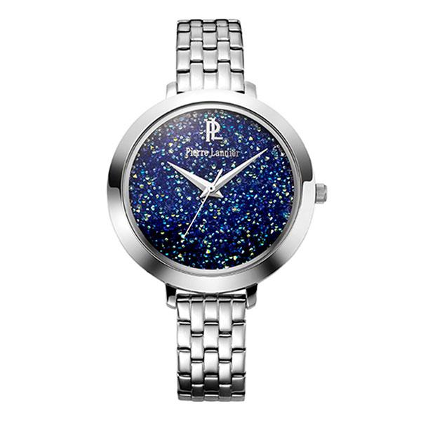Pierre Lannier 连尼亚 施华洛世奇星钻系列 099J661 深空蓝钻钢带女士石英手表