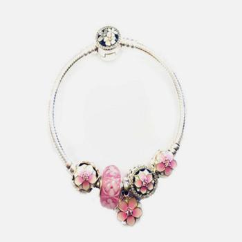 PANDORA 潘多拉 木兰花系列 镂空串珠手链 五颗珠