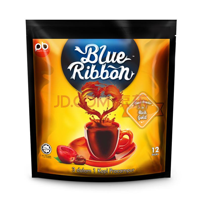 【京东超市】马来西亚进口 蓝迦 Blue Ribbon 3合1特浓速溶咖啡固体饮料 480克（40g*12条/袋) *2件
