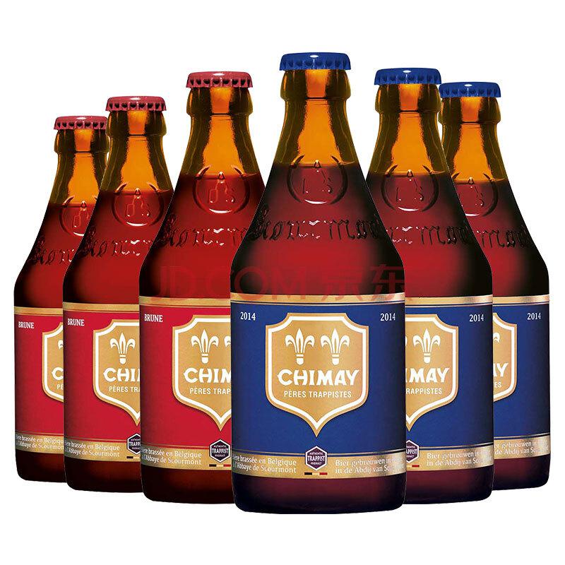 Chimay 智美（红帽*3/蓝帽*3）啤酒 精酿啤酒 组合装 330ml*6瓶 *8件512元（合64元/件）